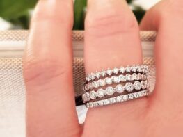 Argollas en oro banco de 18k con diamantes